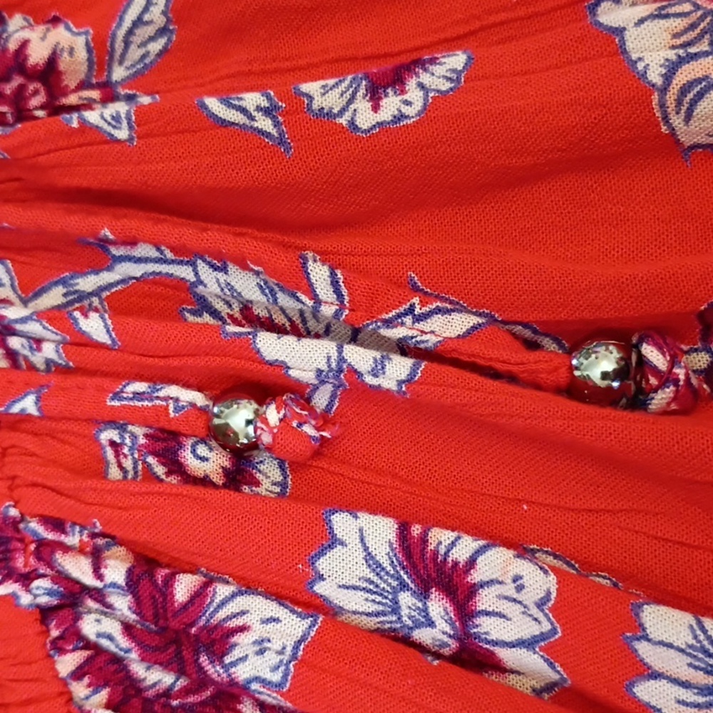 Nostalgia Red and Purple Floral Babydoll Dress - Picture 6 of 10